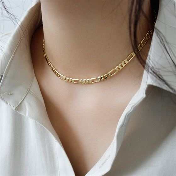 Hollow Chain Choker 925 Sterling Silver Necklace - JEWELLY