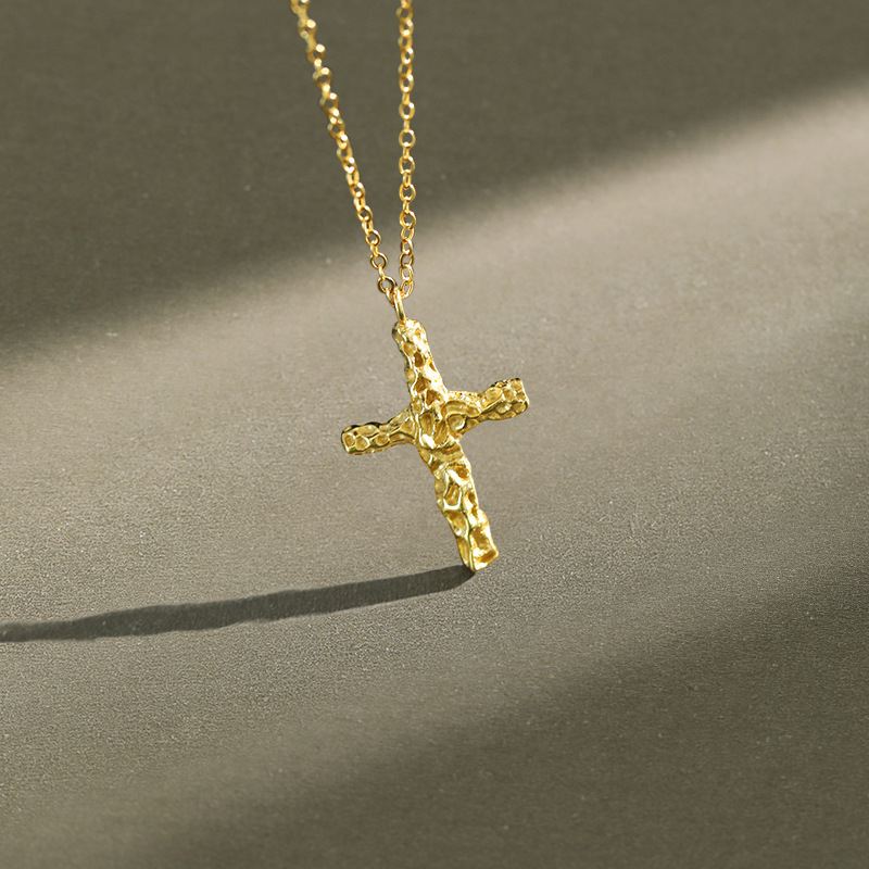 Holy Irregular Cross 925 Sterling Silver Necklace - JEWELLY