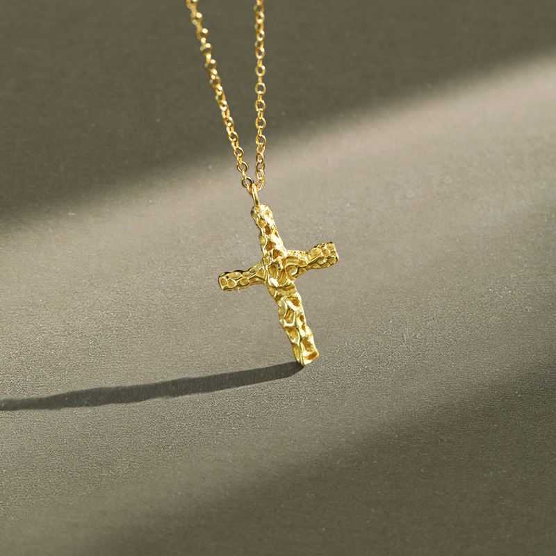 Holy Irregular Cross 925 Sterling Silver Necklace - JEWELLY