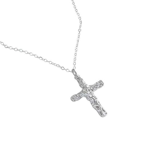 Holy Irregular Cross 925 Sterling Silver Necklace - JEWELLY