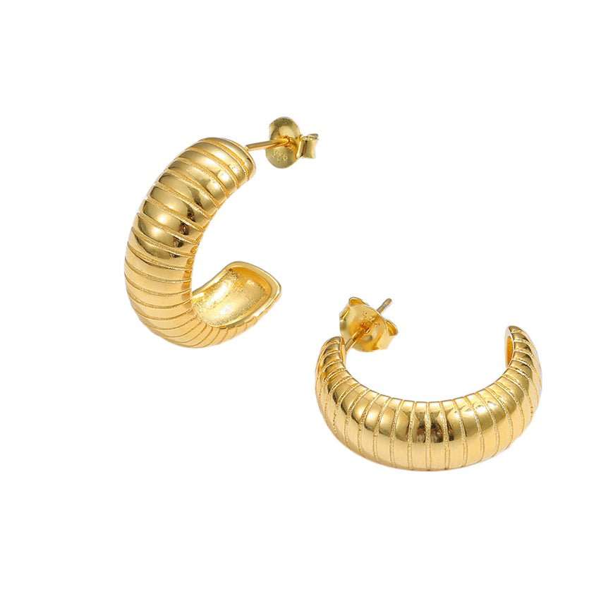 Hot C Shape Tube 925 Sterling Silver Hoop EarringsEarring Size: 15.8mm * 7.5mm 
Metal Material: Solid 925 Sterling Silver
Metal Electroplating: 18K Yellow Gold/Rhodium
Earring Backs: Solid 925 Sterling Silver
ToJEWELLYJEWELLYShape Tube 925 Sterling Silver Hoop Earrings