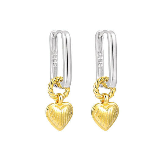 Hot Sale Twisted Heart 925 Sterling Silver Leverback Dangling Earrings - JEWELLY