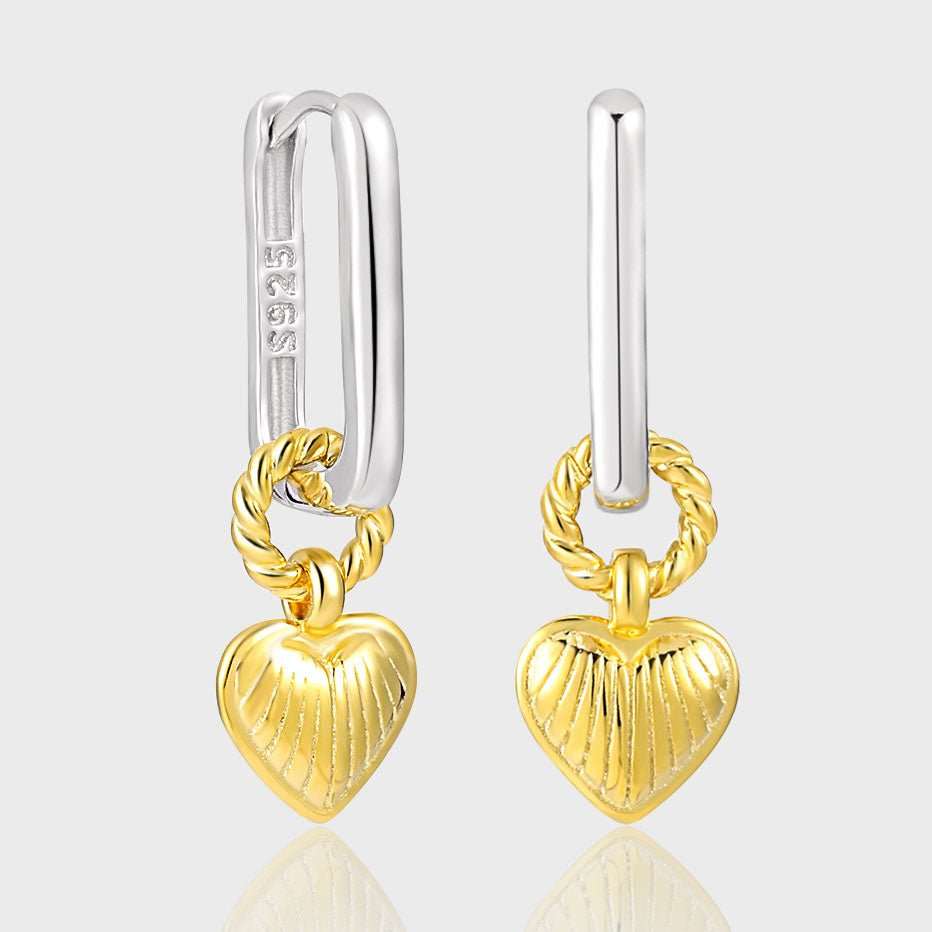 Hot Sale Twisted Heart 925 Sterling Silver Leverback Dangling Earrings - JEWELLY