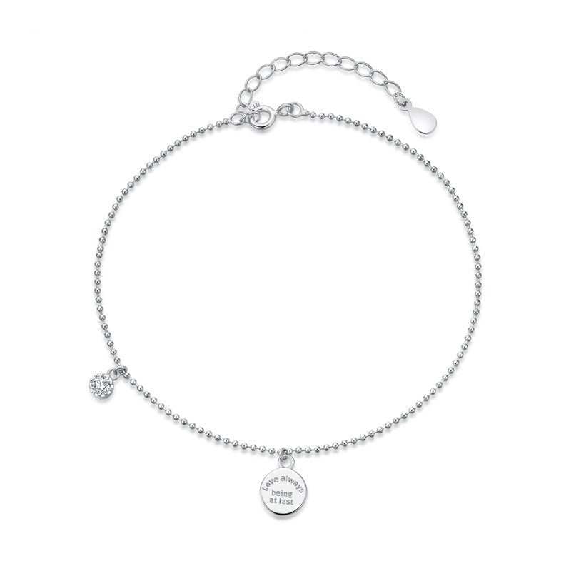 Love Always Being At Last 925 Sterling Silver Bead White CZ Foot AnkleMetal Material: Solid 925 Sterling Silver
Main Stone: Cubic Zirconia
Main Stone Size: 4mm * 4mm
Main Stone Quantity: 1
Charm Size: 8mm * 8mm
Anklet Size: 190mm+JEWELLYJEWELLY925 Sterling Silver Bead White CZ Foot Anklet