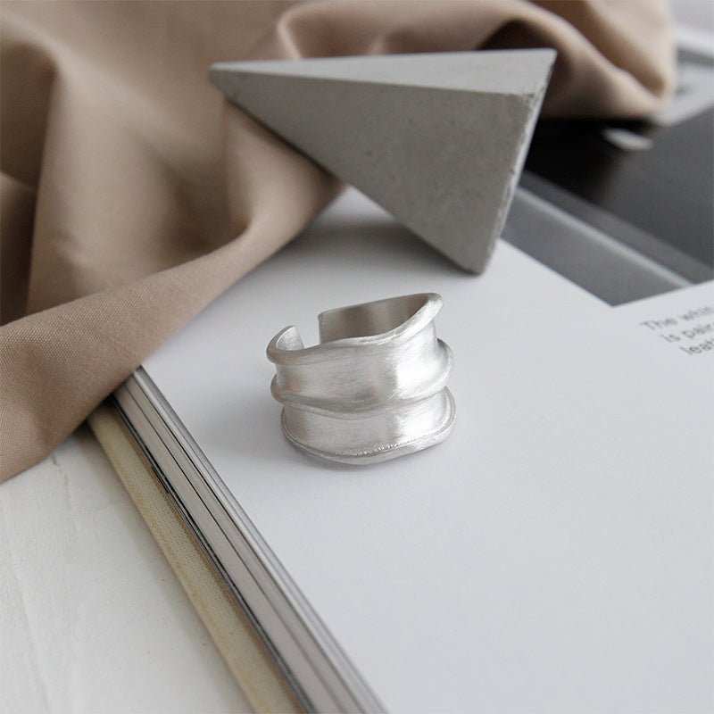 Minimalism Wide 925 Sterling Silver Adjustable Ring - JEWELLY