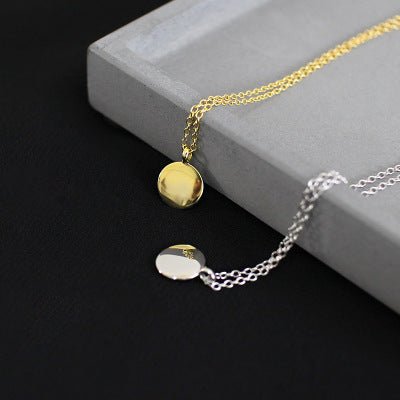 Minimalist Geometry Round Bean 925 Sterling Silver Necklace - JEWELLY