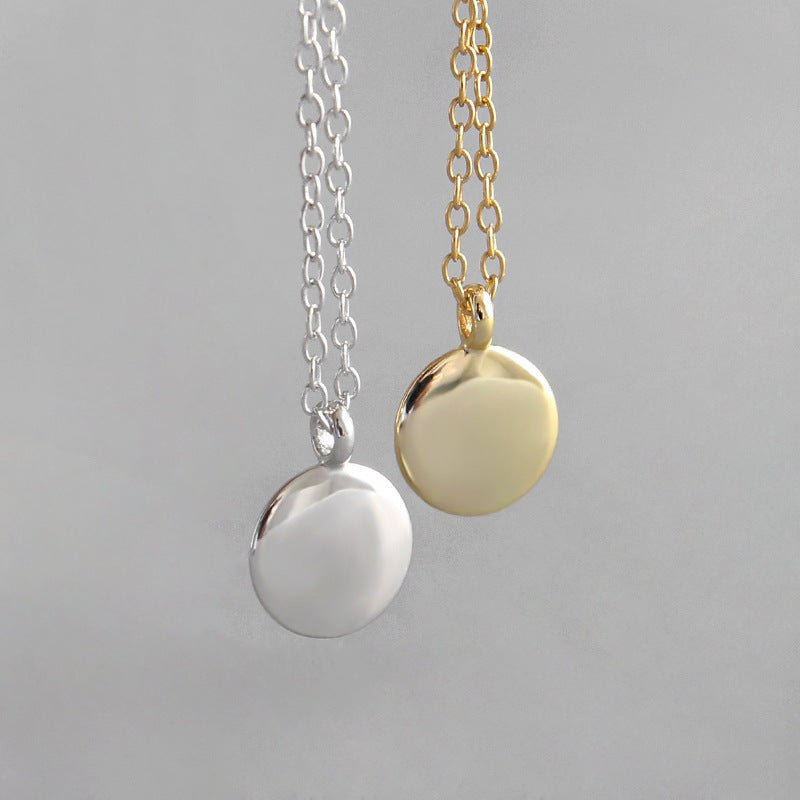 Minimalist Geometry Round Bean 925 Sterling Silver Necklace - JEWELLY