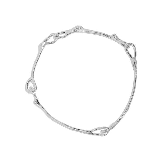 Minimalist Irregular Twisted Branches 925 Sterling Silver Bracelet - JEWELLY