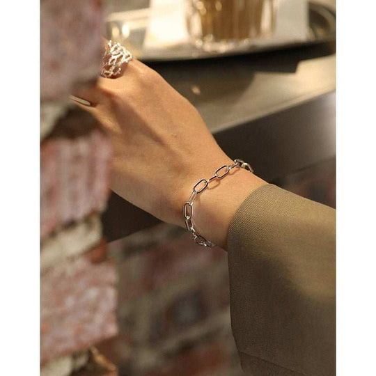 Modern Hollow Chain Fashion 925 Sterling Silver Bracelet - JEWELLY