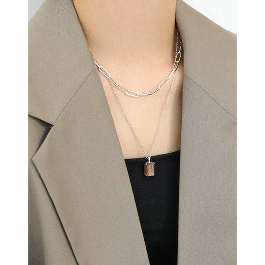 Modern Hollow Chain Simple 925 Sterling Silver Necklace - JEWELLY