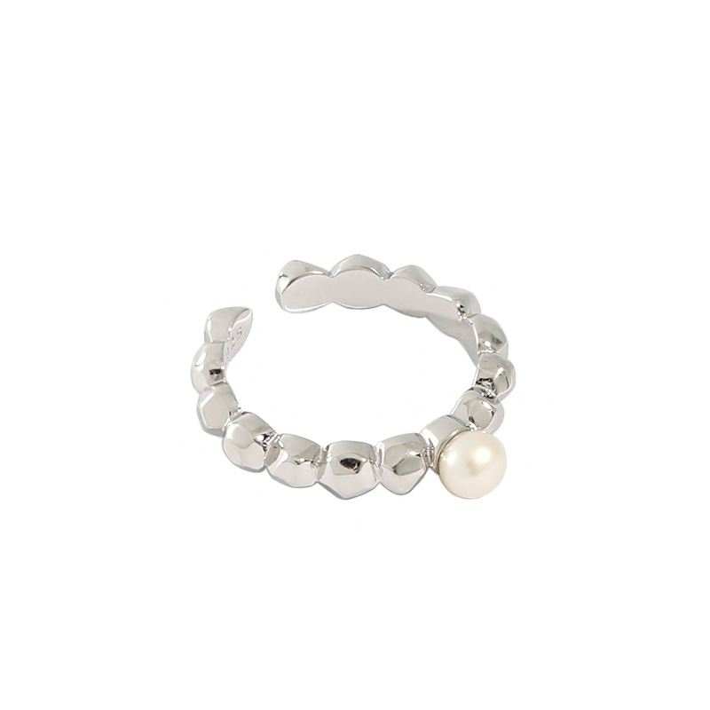 Natural Pearl Beads 925 Sterling Silver Adjustable Ring - JEWELLY