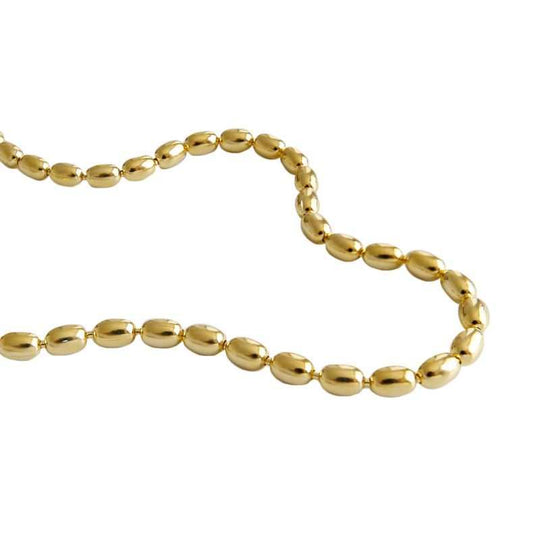 New Oval Beads 925 Sterling Silver Choker NecklaceChain Width: 3mm
Metal Material: Solid 925 Sterling Silver
Metal Electroplating: 18K Yellow Gold/Rhodium
Chain Length: 330mm + 50mm Adjustable
Total Weight: 9.62JEWELLYJEWELLYOval Beads 925 Sterling Silver Choker Necklace