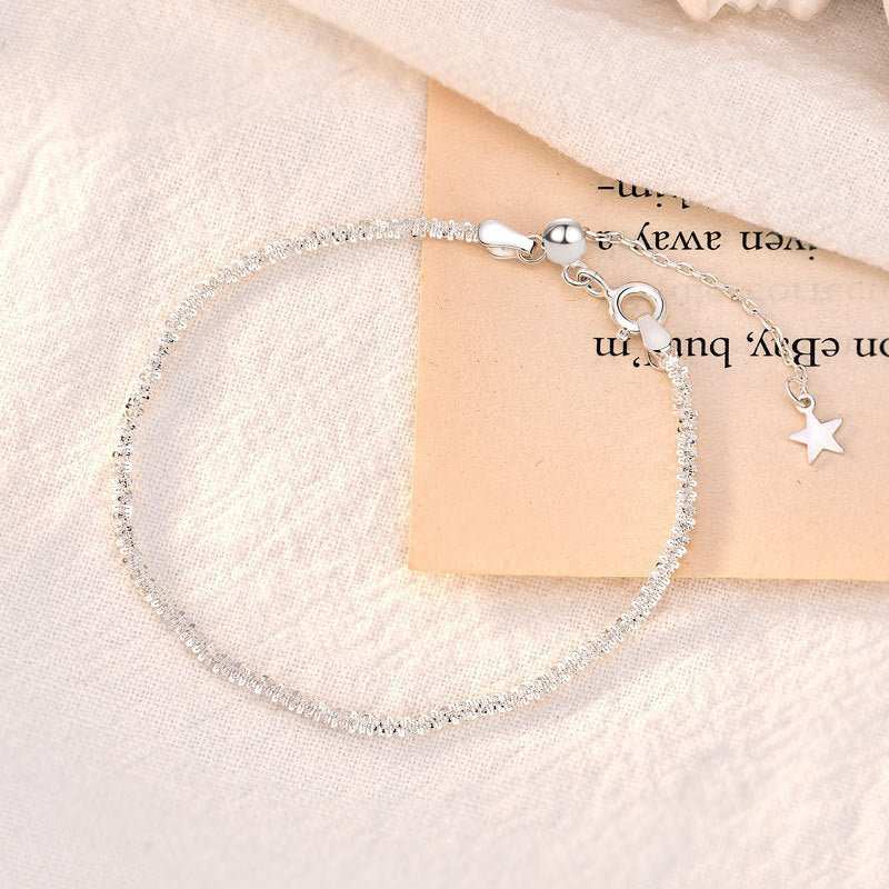 New Shining Babysbreath 925 Sterling Silver BraceletPendant Size: 14.5mm * 14.5mm 
Metal Material: Solid 925 Sterling Silver
Metal Electroplating: Rhodium
Chain Length: 160mm + 30mm Adjustable
Total Weight: 1.5gJEWELLYJEWELLYShining Babysbreath 925 Sterling Silver Bracelet