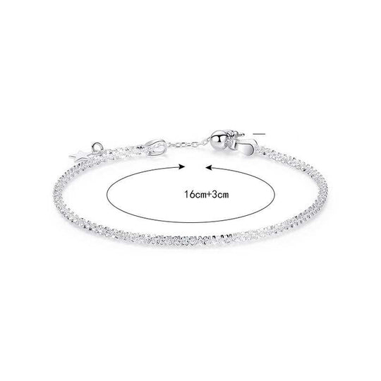 New Shining Babysbreath 925 Sterling Silver BraceletPendant Size: 14.5mm * 14.5mm 
Metal Material: Solid 925 Sterling Silver
Metal Electroplating: Rhodium
Chain Length: 160mm + 30mm Adjustable
Total Weight: 1.5gJEWELLYJEWELLYShining Babysbreath 925 Sterling Silver Bracelet