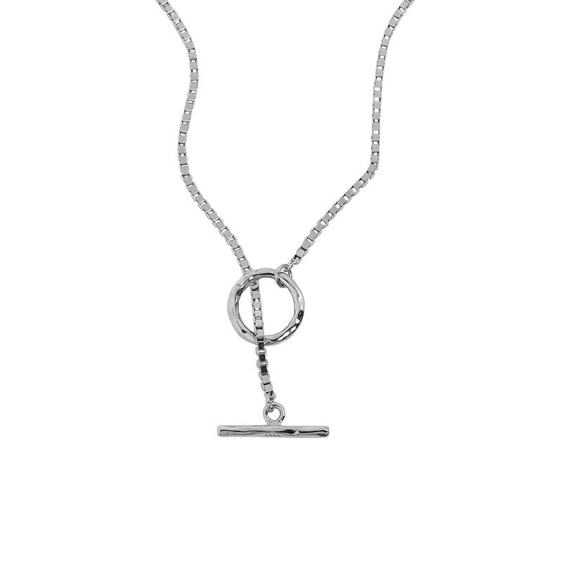 Office Box Chain OT Drop 925 Sterling Silver Necklace - JEWELLY