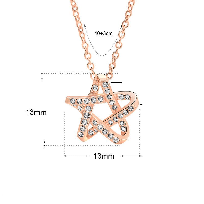 Office CZ Hollow Star 925 Sterling Silver Necklace - JEWELLY