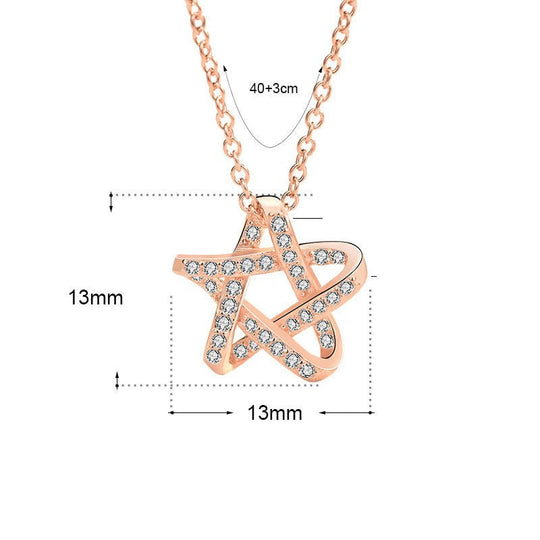 Office CZ Hollow Star 925 Sterling Silver Necklace - JEWELLY