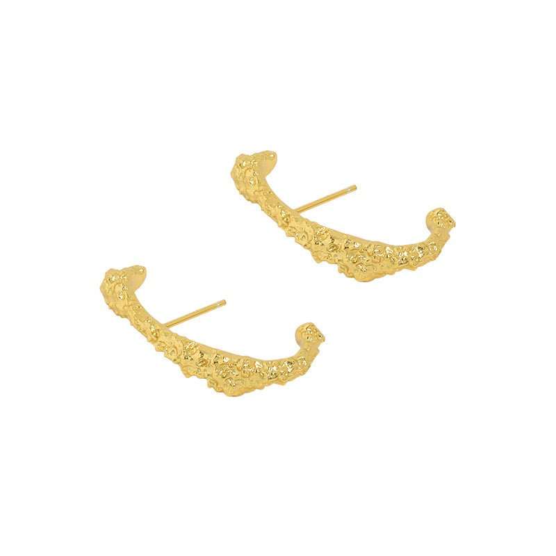 Office Irregular Letter C Shape 925 Sterling Silver Stud EarringsEarring Size: 19mm * 30mm 
Metal Material: Solid 925 Sterling Silver
Metal Electroplating: 18K Yellow Gold /Rhodium
Earring Backs: Solid 925 Sterling Silver
Total WeJEWELLYJEWELLYShape 925 Sterling Silver Stud Earrings