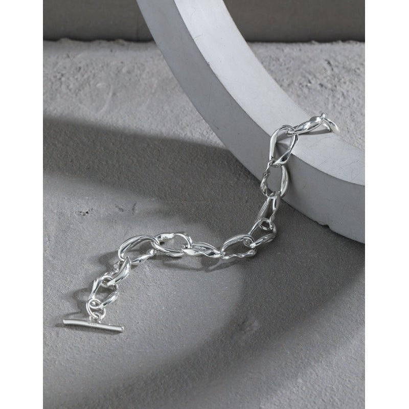 Office OT Twisted Rombo Chain 925 Sterling Silver Bracelet - JEWELLY