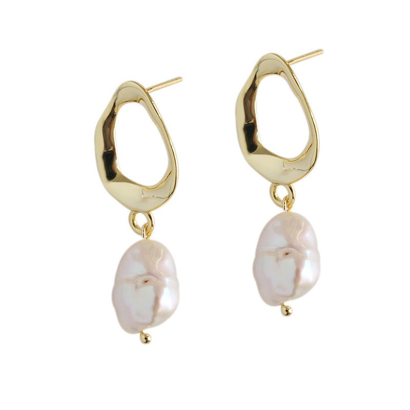 Office Unique Natural Pearl 925 Sterling Silver Dangling Earrings - JEWELLY