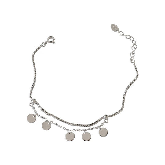 Party Double Layer Disc 925 Sterling Silver Bracelet - JEWELLY