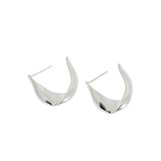 Party Twisted Circle 925 Sterling Silver Hoop Earrings - JEWELLY