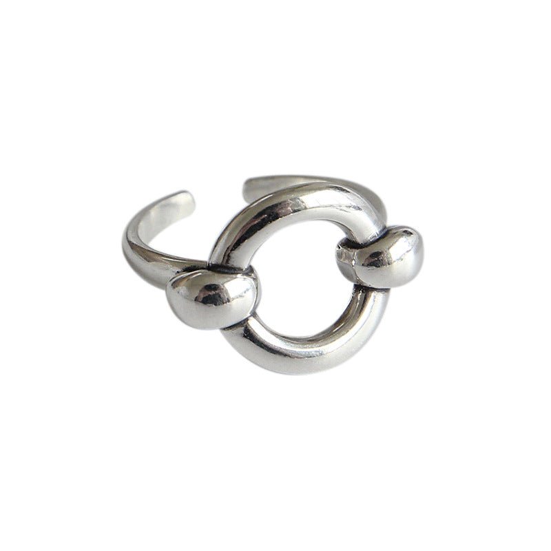 Retro Hollow Ring Knot 925 Sterling Silver Adjustable Ring - JEWELLY