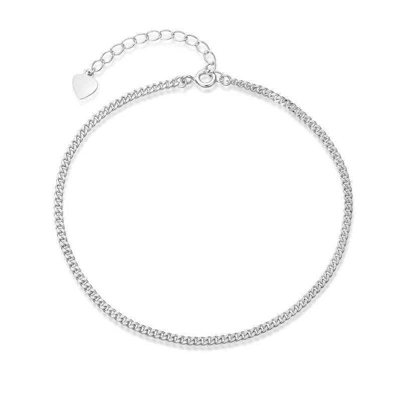 Simple Chain 925 Sterling Silver Anklet CasualChain Width: 2mm 
Chain Length: 200mm + 30mm Adjustable
Metal Material: Solid 925 Sterling Silver
Metal Electroplating: Rhodium
Total Weight: 1.85gJEWELLYJEWELLYSimple Chain 925 Sterling Silver Anklet Casual