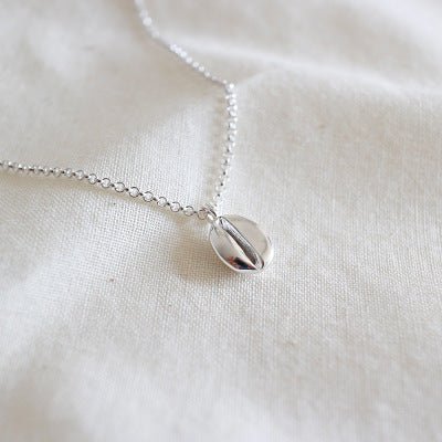 Simple Coffee Bean 925 Sterling Silver Necklace - JEWELLY