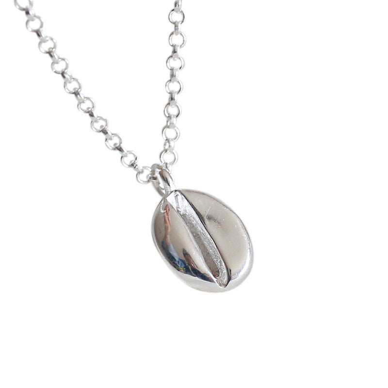 Simple Coffee Bean 925 Sterling Silver Necklace - JEWELLY