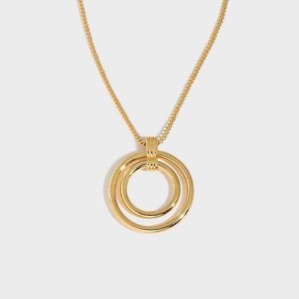 Simple Daughter Circle Rings 925 Sterling Silver Necklace - JEWELLY