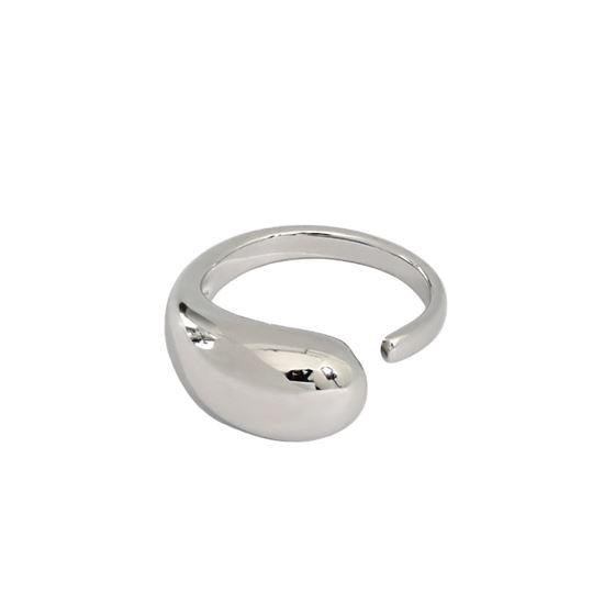 Simple Drop Gloss 925 Sterling Silver Adjustable Ring - JEWELLY