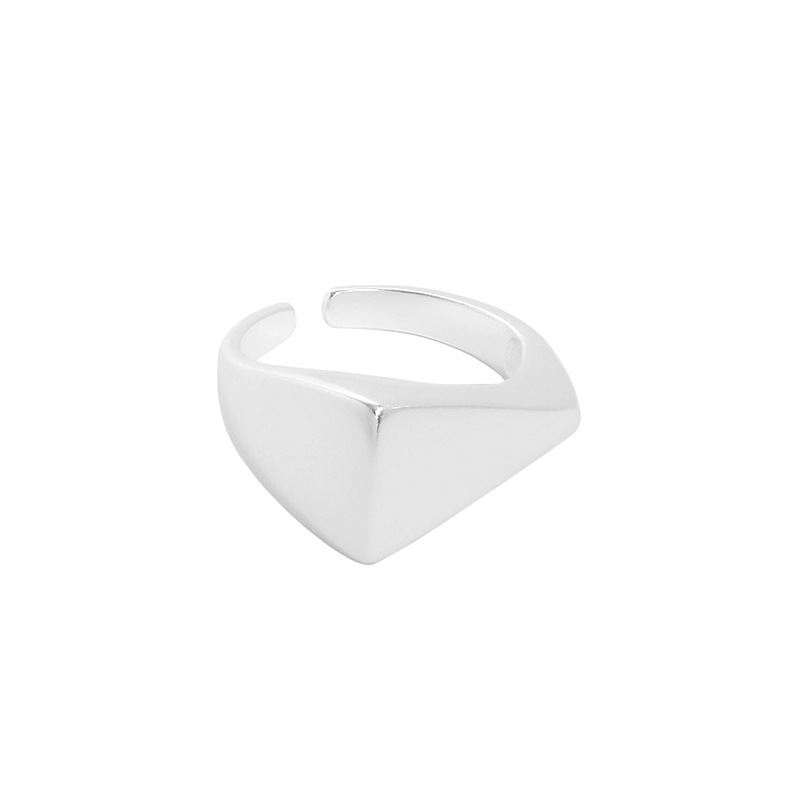 Simple Geometry Irregular Triangle 925 Sterling Silver Adjustable Ring - JEWELLY