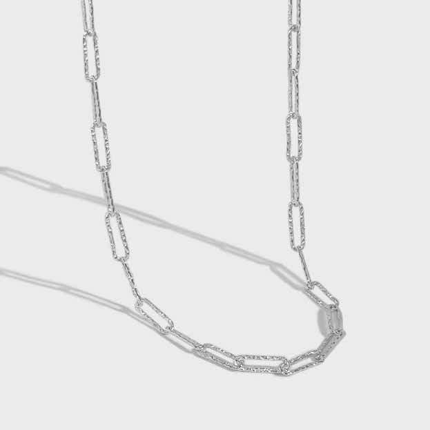 Simple Hollow Geometry Chain 925 Sterling Silver Necklace - JEWELLY