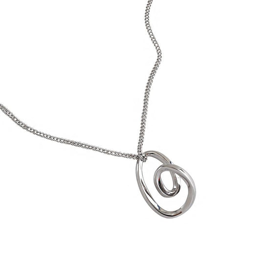 Simple Irregular Hollow Heart 925 Sterling Silver Necklace - JEWELLY