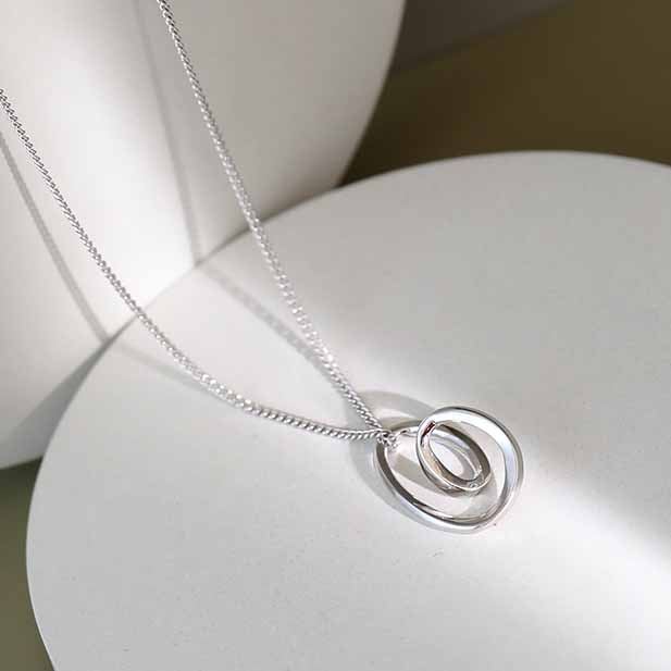 Simple Irregular Hollow Heart 925 Sterling Silver Necklace - JEWELLY