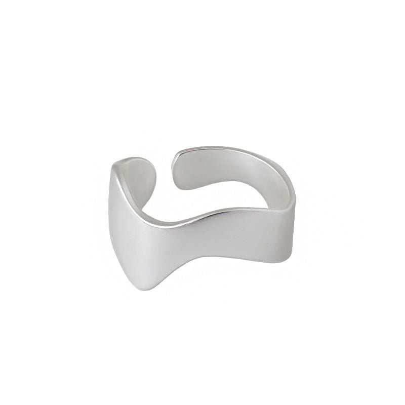 Simple Irregular Wave Hot 925 Sterling Silver Adjustable Ring - JEWELLY