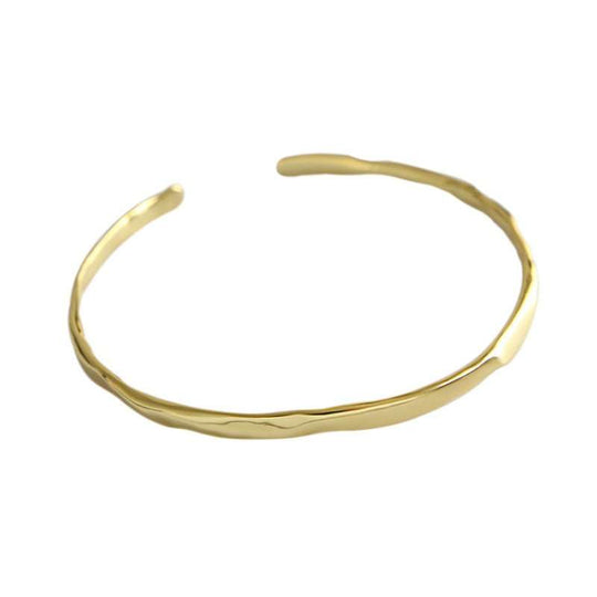 Simple Irregular Wave New 925 Sterling Silver Open BangleBangle Width: 3.6mm 
Bangle Diameter: 55mm
Metal Material: Solid 925 Sterling Silver
Metal Electroplating: 18K Yellow Gold/Rhodium
Bangle Size: Open Size/Adjustable
JEWELLYJEWELLY925 Sterling Silver Open Bangle