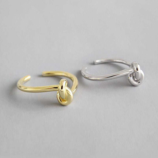 Simple Knot 925 Sterling Silver Adjustable Ring - JEWELLY