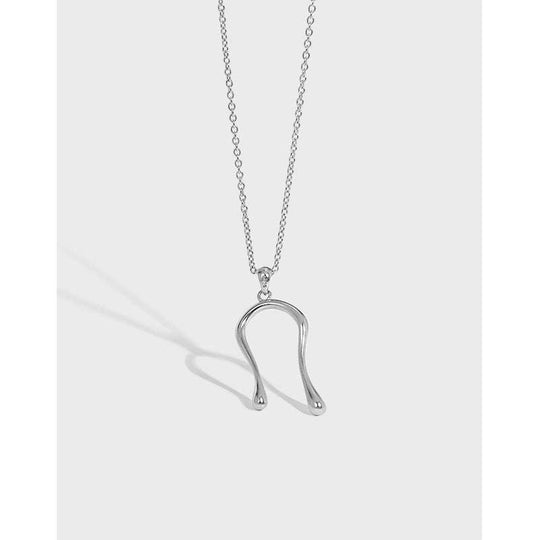 Simple Letter U Shape 925 Sterling Silver NecklacePendant Size: 28mm * 17mm 
Metal Material: Solid 925 Sterling Silver
Accent Stone: AAA Cubic Zirconia
Metal Electroplating: Rhodium
Chain Length: 510mm/565mm AdjustaJEWELLYJEWELLYShape 925 Sterling Silver Necklace