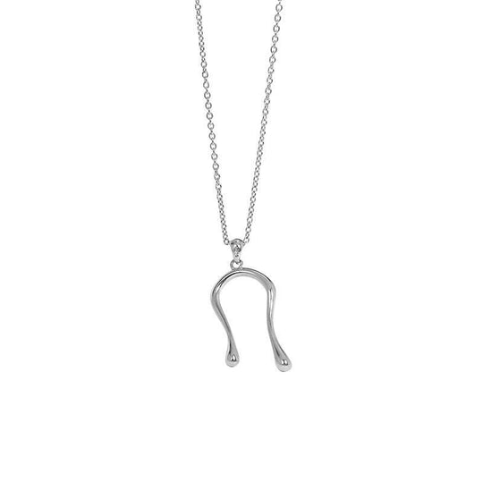 Simple Letter U Shape 925 Sterling Silver NecklacePendant Size: 28mm * 17mm 
Metal Material: Solid 925 Sterling Silver
Accent Stone: AAA Cubic Zirconia
Metal Electroplating: Rhodium
Chain Length: 510mm/565mm AdjustaJEWELLYJEWELLYShape 925 Sterling Silver Necklace