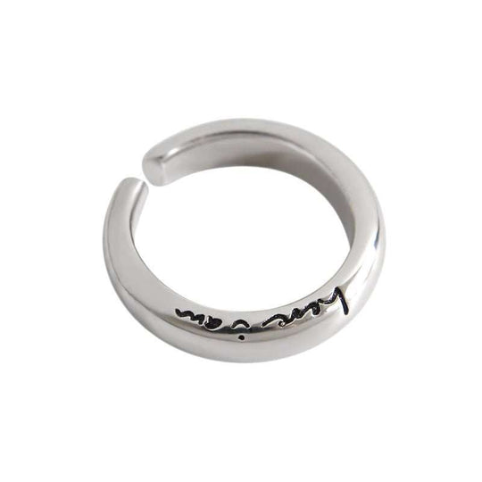 Simple Letters Here i am 925 Sterling Silver Adjustable RingRing Top Size: 5mm 
Ring Diameter: 16.9mm
Metal Material: Solid 925 Sterling Silver
Metal Electroplating: Rhodium
Ring Size: Open Size/Adjustable
Total Weight: 7.68gJEWELLYJEWELLY925 Sterling Silver Adjustable Ring