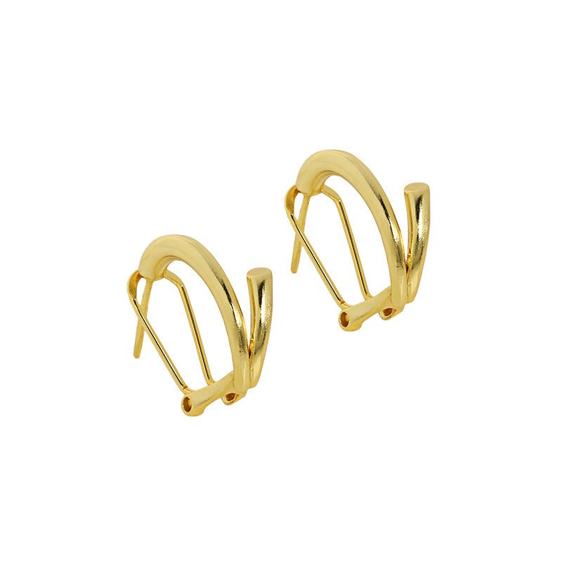 Simple Lines Circle Students 925 Sterling Silver Hoop Earrings - JEWELLY