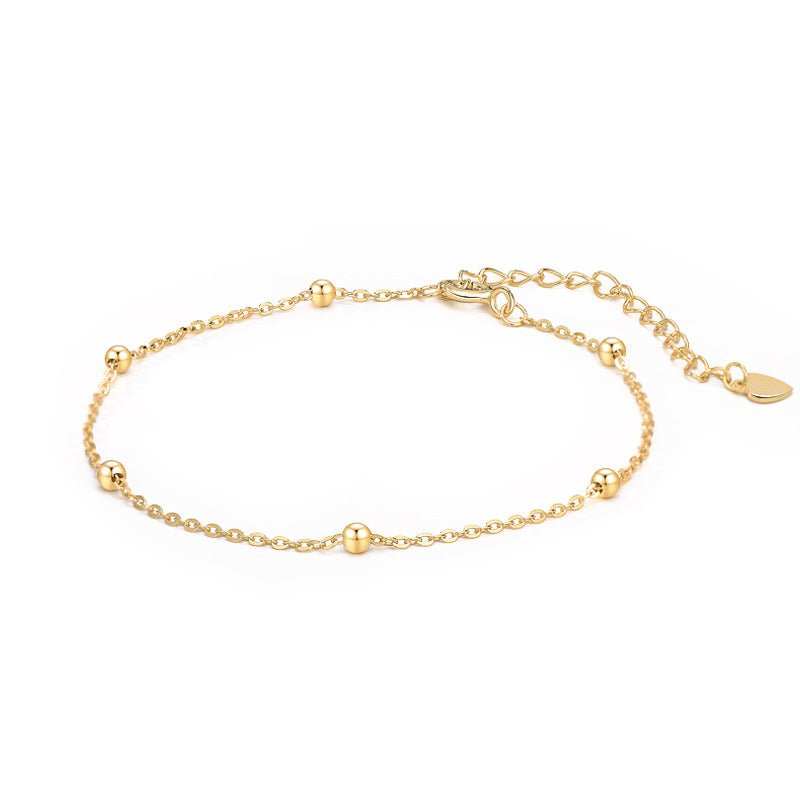 Simple Mini Beads Hollow Chain 925 Sterling Silver Bracelet - JEWELLY