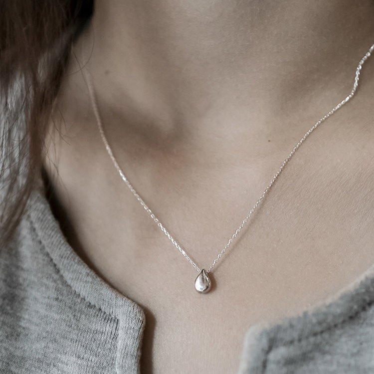 Simple Mini Waterdrop 925 Sterling Silver Necklace - JEWELLY