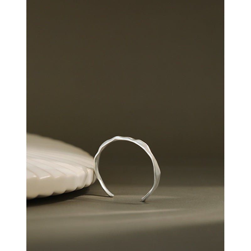 Simple Minimalist Irregular 925 Sterling Silver Adjustable Ring - JEWELLY