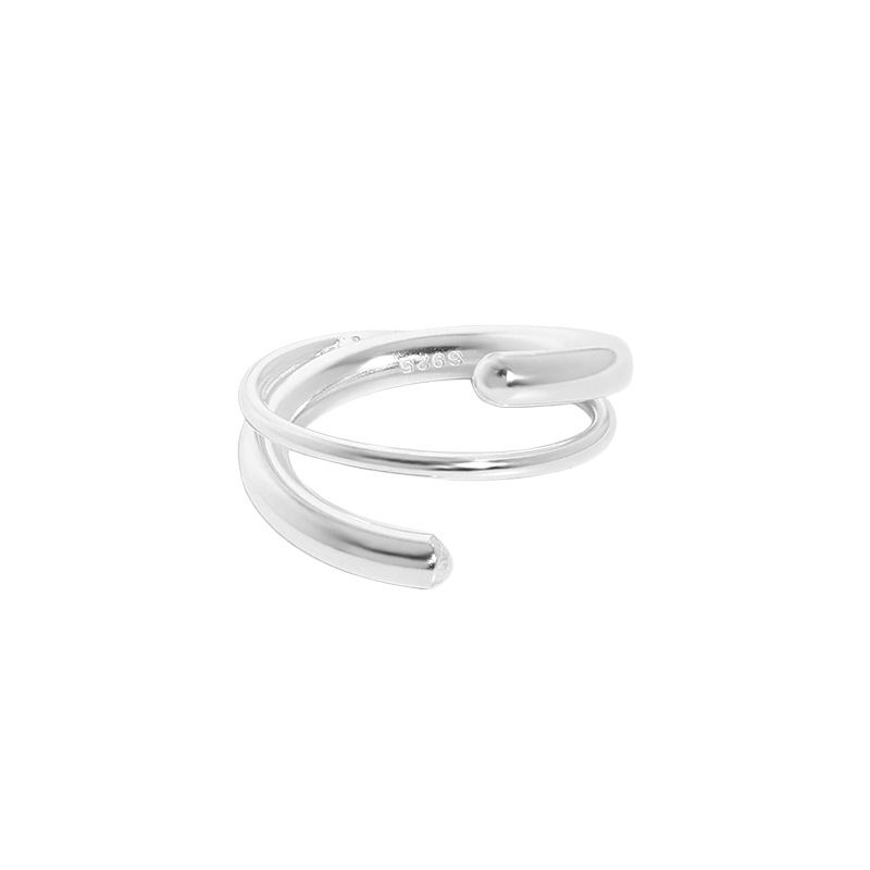 Simple Multi Layer 925 Sterling Silver Adjustable Ring - JEWELLY