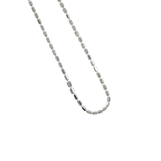 Simple New Geometry Irregular Tube 925 Sterling Silver NecklacePendant Size: 1mm 
Metal Material: Solid 925 Sterling Silver
Metal Electroplating: Rhodium
Chain Length: 375mm + 50mm Adjustable
Total Weight: 1.88gJEWELLYJEWELLYGeometry Irregular Tube 925 Sterling Silver Necklace