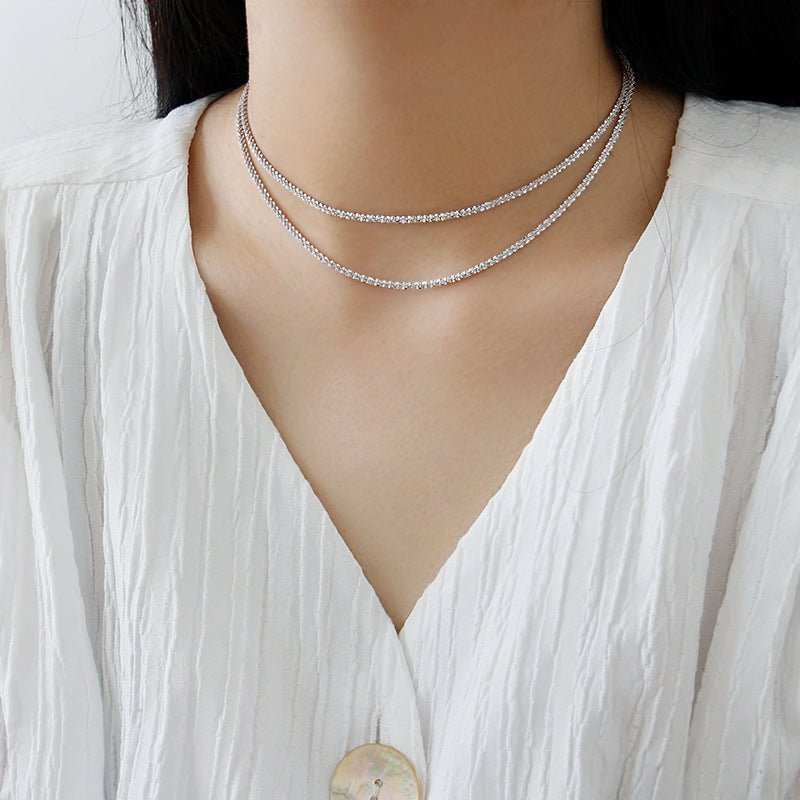 Simple Nugget Crisscross 925 Sterling Silver Necklace - JEWELLY