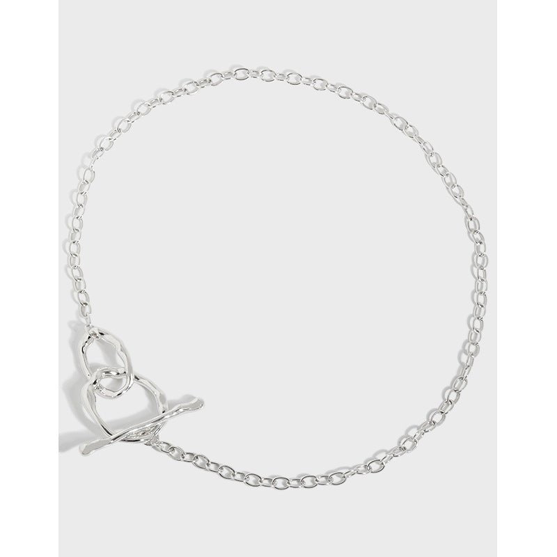 Simple OT Hollow Chain 925 Sterling Silver Choker Necklace - JEWELLY